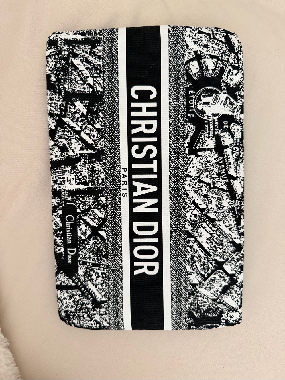 Dior Black and White Toile Zip Pouch